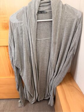 Prana Heathered Grey Open Front Cardigan